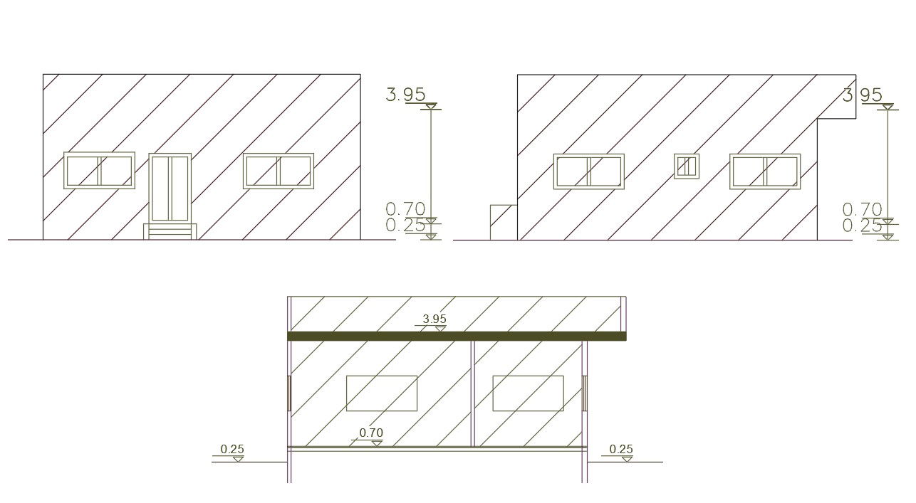 100 Sq Yard House Building Design DWG File