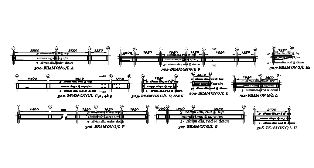 Beam Structure CAD Blocks & Reinforcement Details
