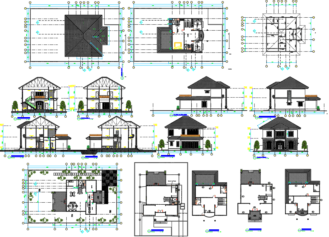 10mx10m Weekend Villa Layout Plan in AutoCAD DWG File