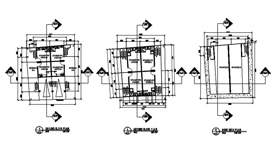 10mx11m Floor plan details of the studio type building details are given in this 2D Autocad DWG drawing file.  Download AutoCAD DWG drawing file.