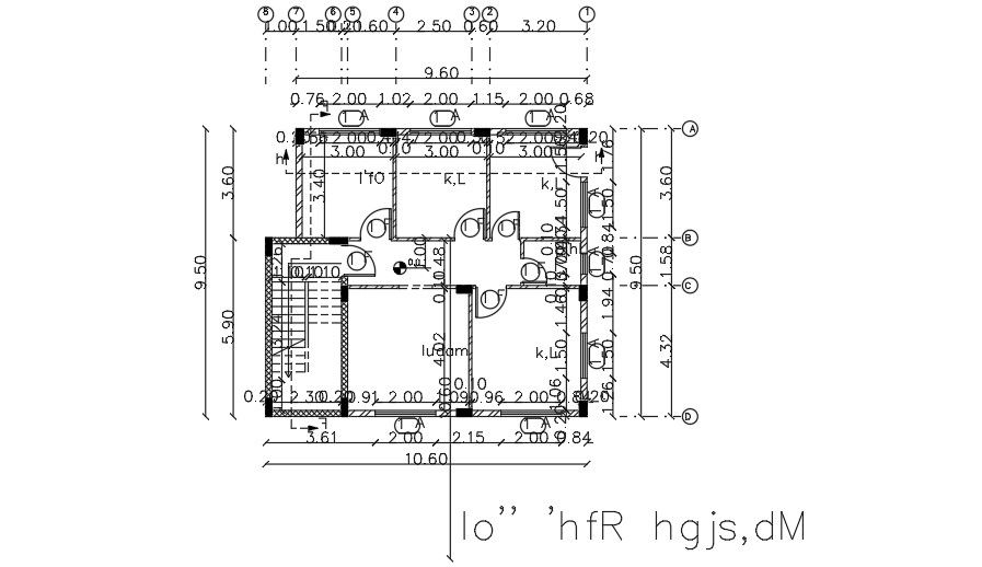 10x10 Meter 3 BHK Ground Floor Plan Download File