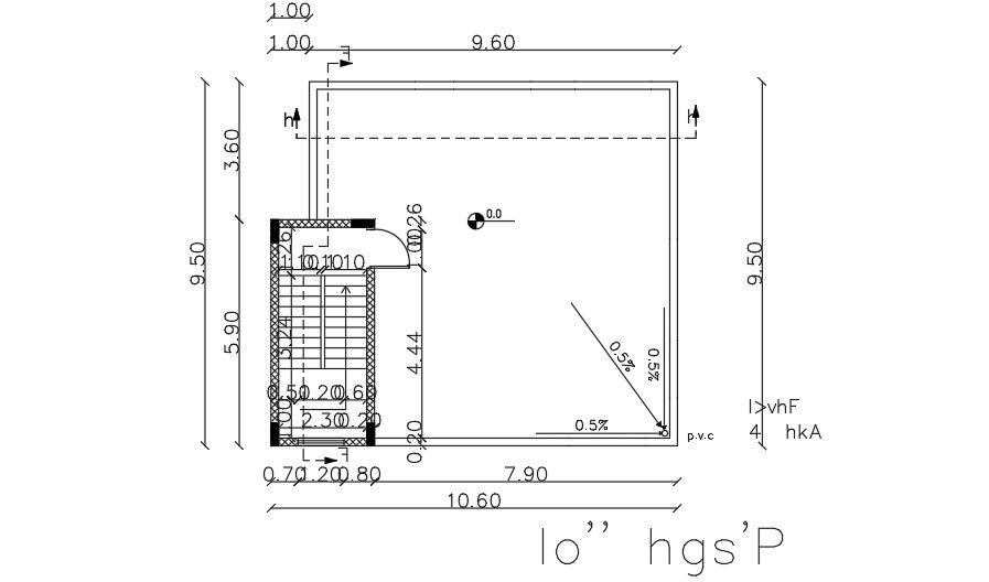 10x10 Meter 3 BHK Terrace Floor Plan Download File