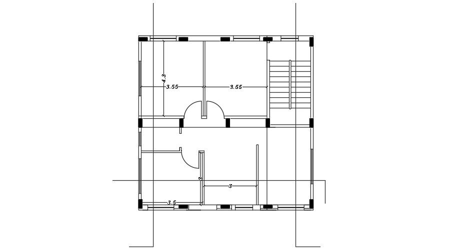 10x10 Meter House Plan AutoCAD File
