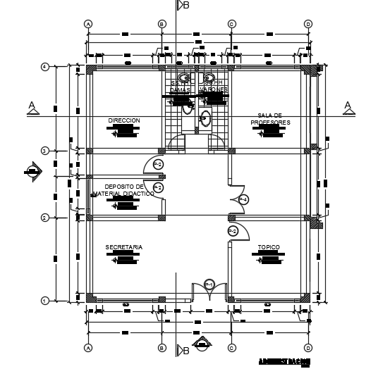10x10m administrative office plan 2d AutoCAD model is given in this file