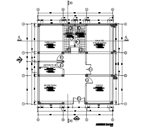 10x10m administrative office plan cad drawing is given in this file