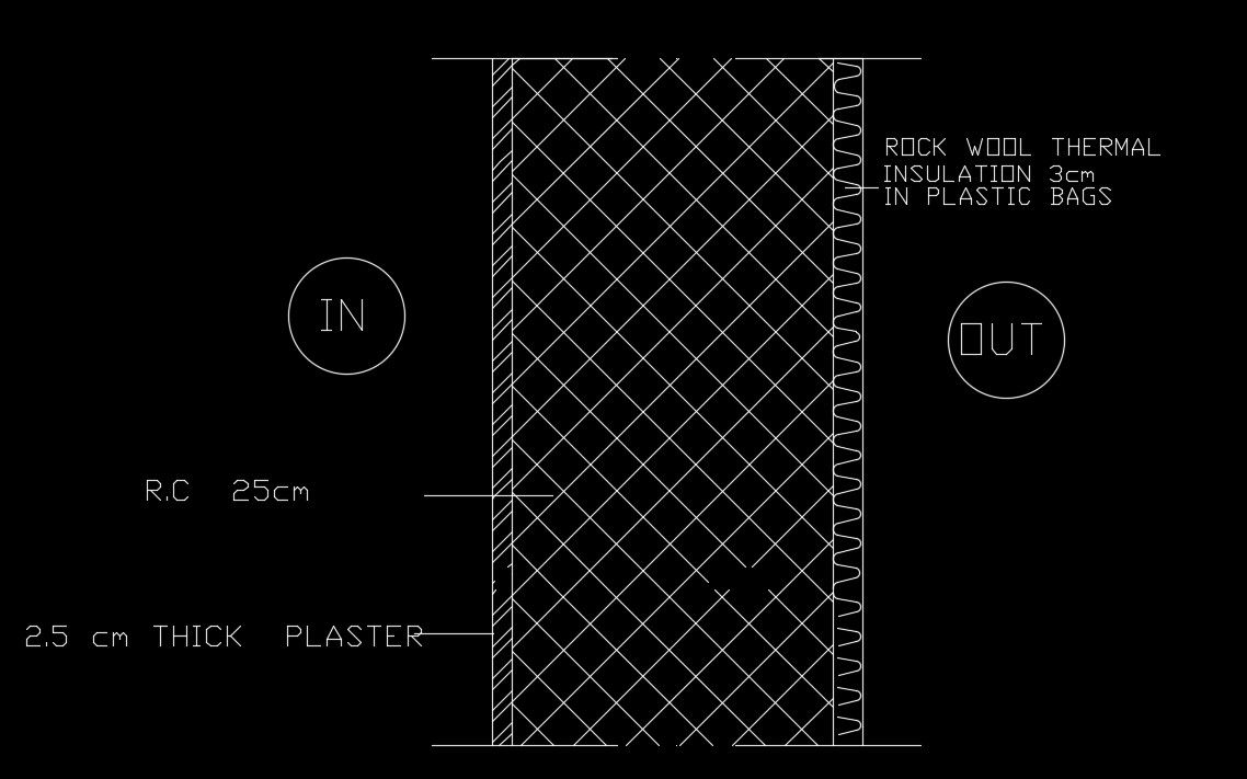 10x10m house plan of the wall construction drawing