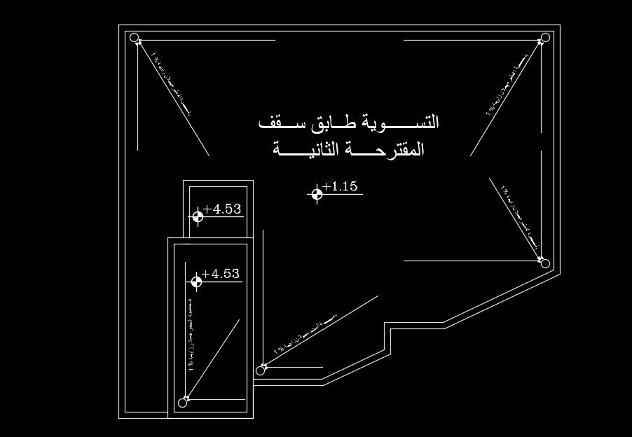10x10m house plan rainwater hole AutoCAD drawing