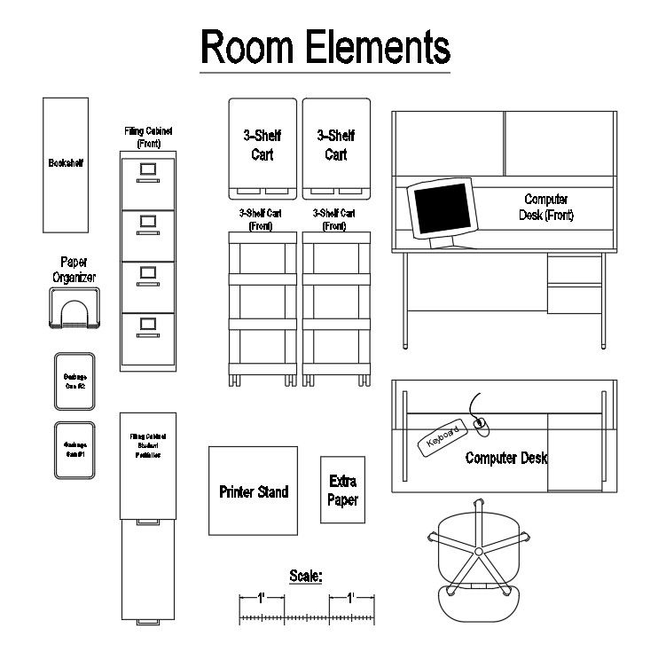 Office Room DWG 10x10 Layout with Detailed Furniture for Designers