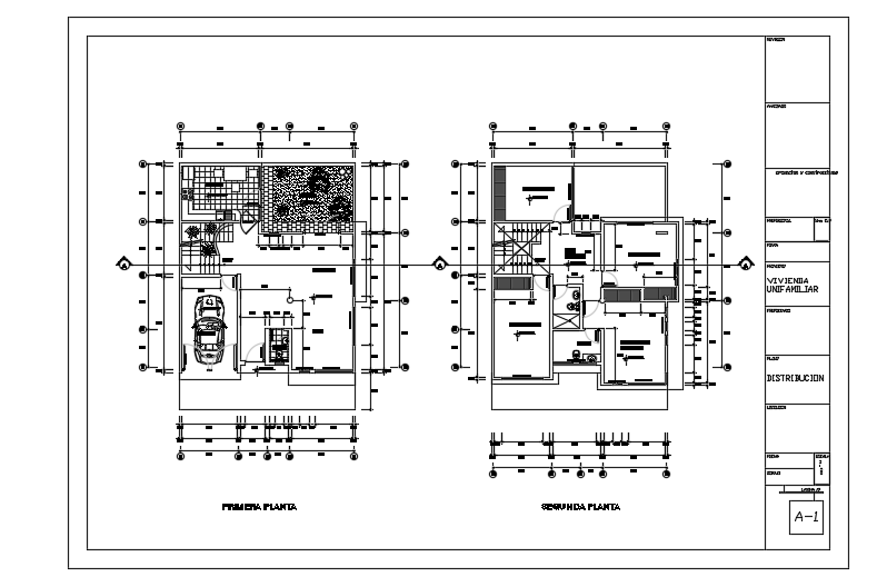 10x11m architecture ground and first floor house plan cad drawing