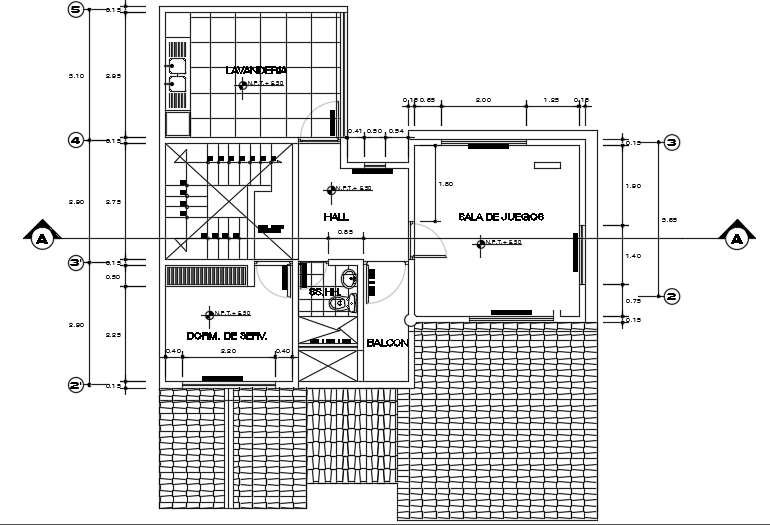 10x11m architecture second floor house plan cad drawing