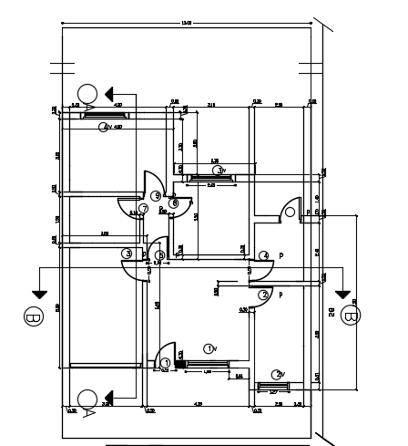 10x11m single story house plan cad drawing is given in this file