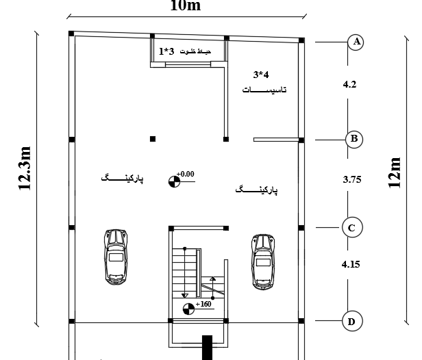10x12m architecture ground floor house plan AutoCAD drawing is given