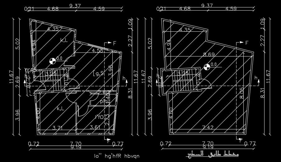 10x12m home plan is given in this AutoCAD drawing model