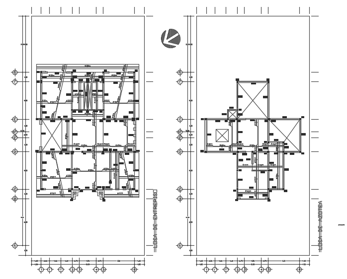 10x12m house building ground floor and first floor beam reinforcement detail drawing