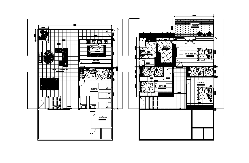 10x12m house plan is given in this Autocad drawing file. Download now.