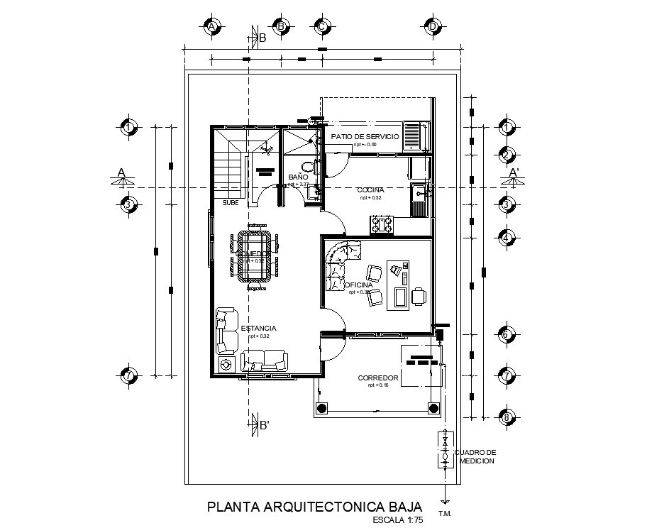 10x12m house plan site layout is given in this AutoCAD drawing model. Download the Autocad model.
