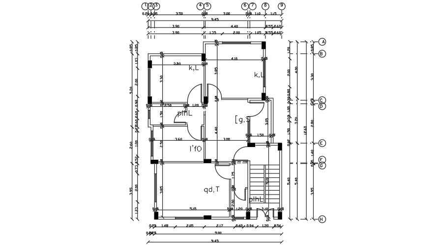 10x13 Meter 3 BHK House Plan AutoCAD File Download