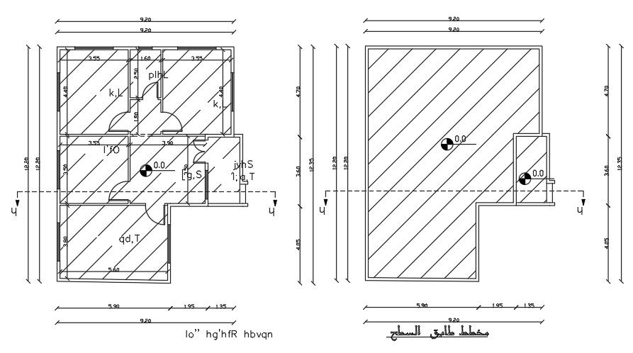10x13 Meter House Floor Plan DWG File