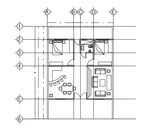 10x13m architecture 2bhk house plan AutoCAD model