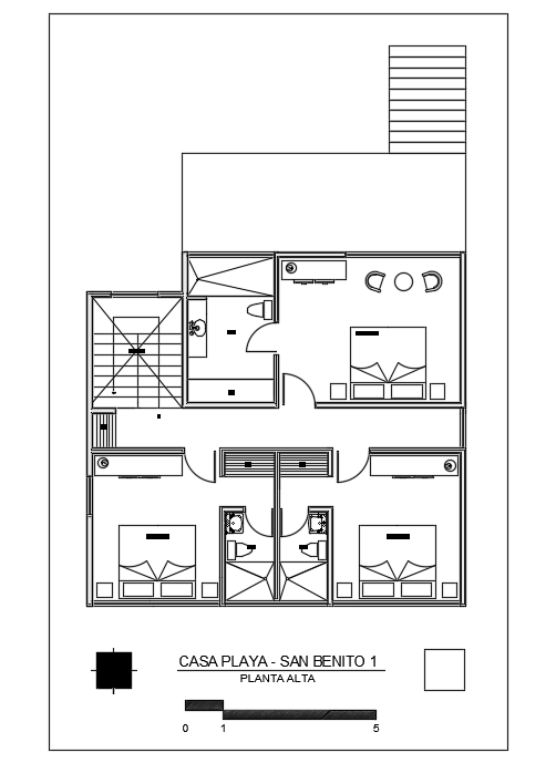 10x13m double story villa first floor plan AutoCAD model