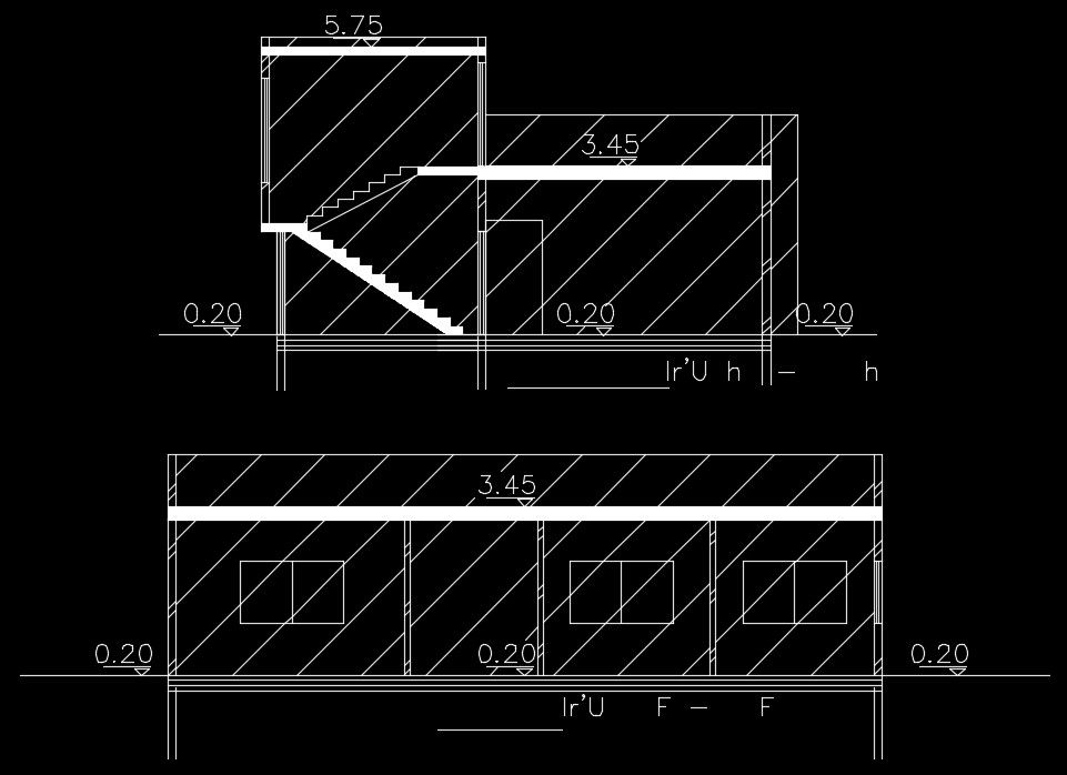 10x13m house building section view