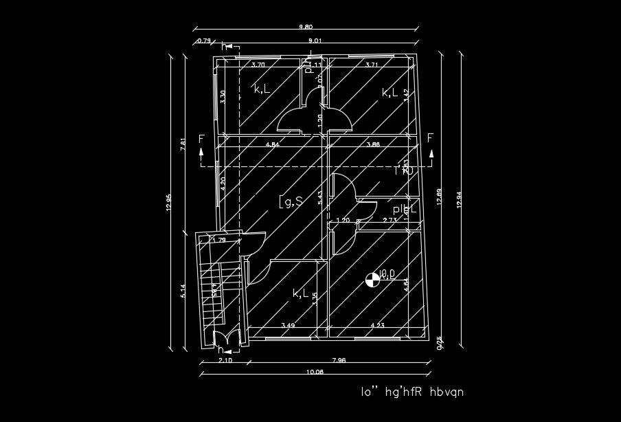 10x13m house design is given in this AutoCAD drawing model