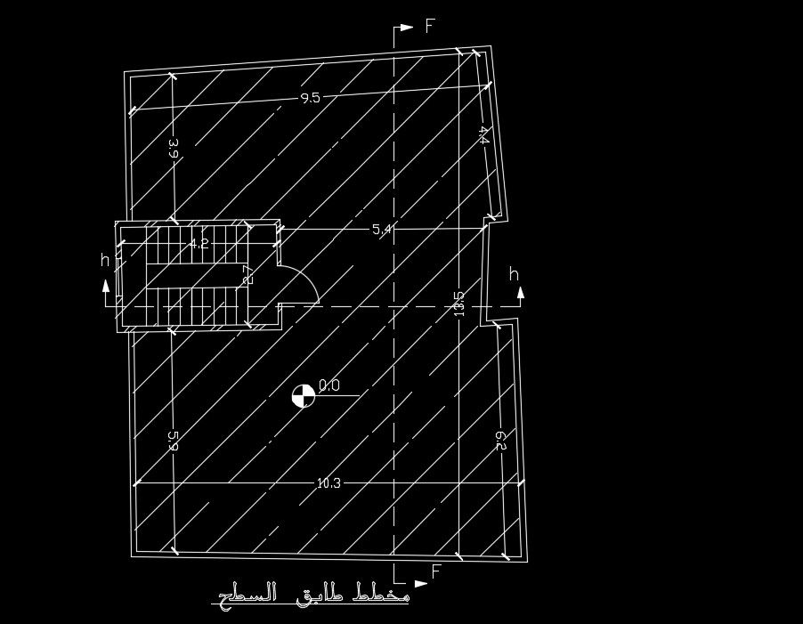 10x13m house plan roof layout 2D AutoCAD drawing