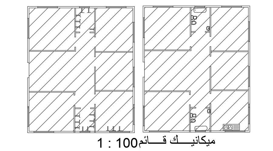 10x13m residential building plan AutoCAD drawing