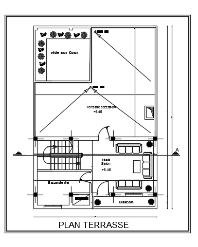 10x14m second floor three story house plan AutoCAD drawing