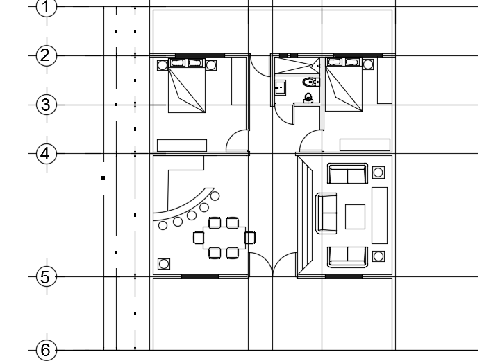 10x14m simple 2bhk house plan AutoCAD drawing is given in this file