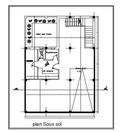 10x14m terrace plan AutoCAD drawing is given in this file