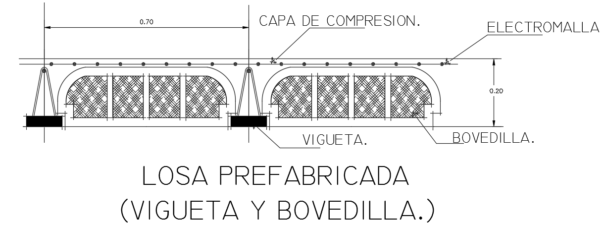 10x15m architecture house building losa cut section view is given in this file