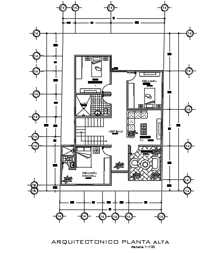 10x15m architecture two story first floor house plan cad drawing