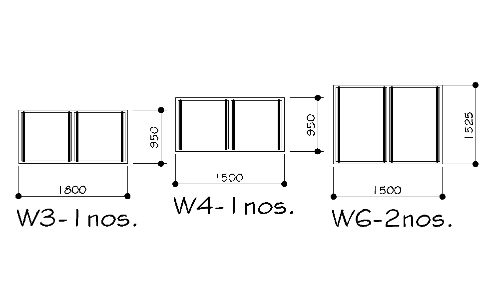 10x15m house plan of window details are given in this Autocad drawing file.Download noiw.