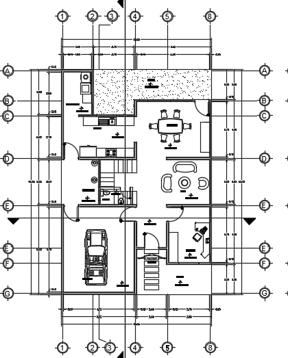 10x15m residential ground floor house plan CAD drawing