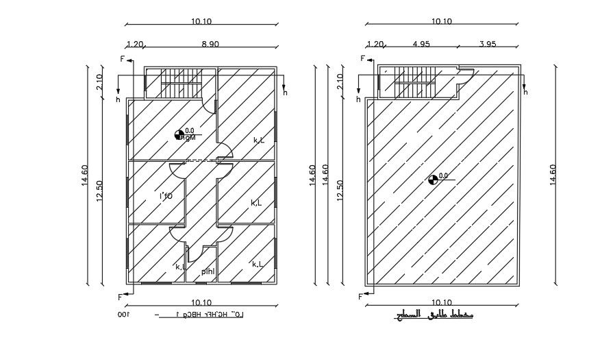 10x15m second floor house plan drawing