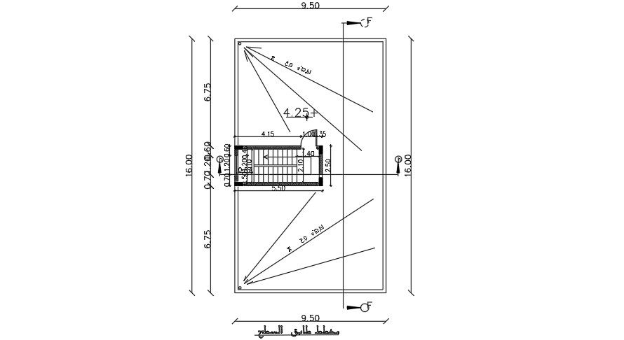 10x16 Meter 3 BHK Apartment Terrace Plan AutoCAD Layout