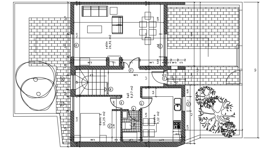 10x16m architecture 4bhk house plan CAD drawing is given in this file