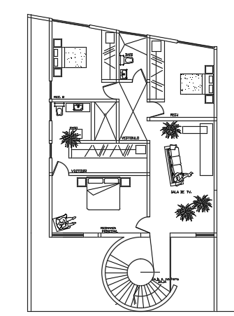 10x16m architecture second floor house plan AutoCAD drawing
