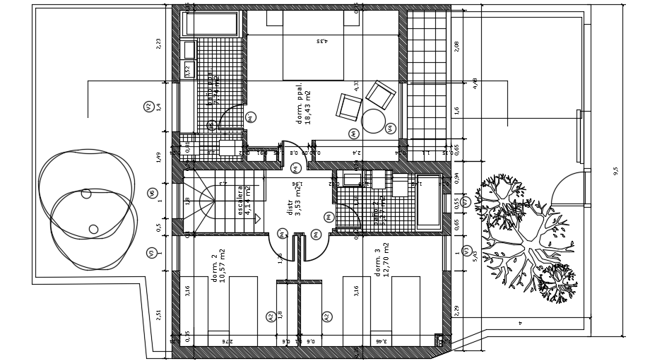 10x16m villa first floor house plan AutoCAD model is given in this file
