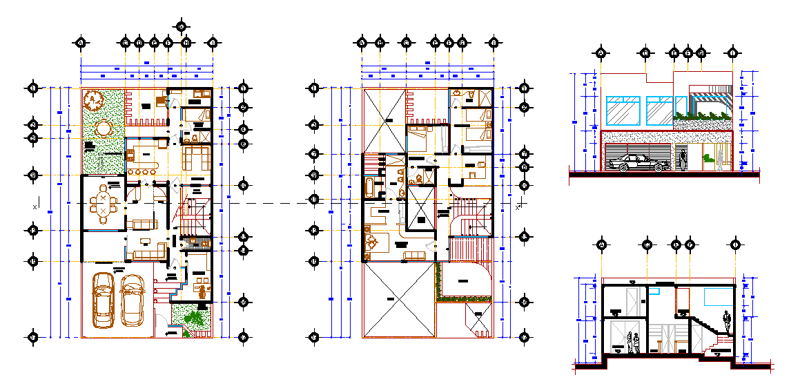 10x20 Meter 2 BHK House Plan DWG File