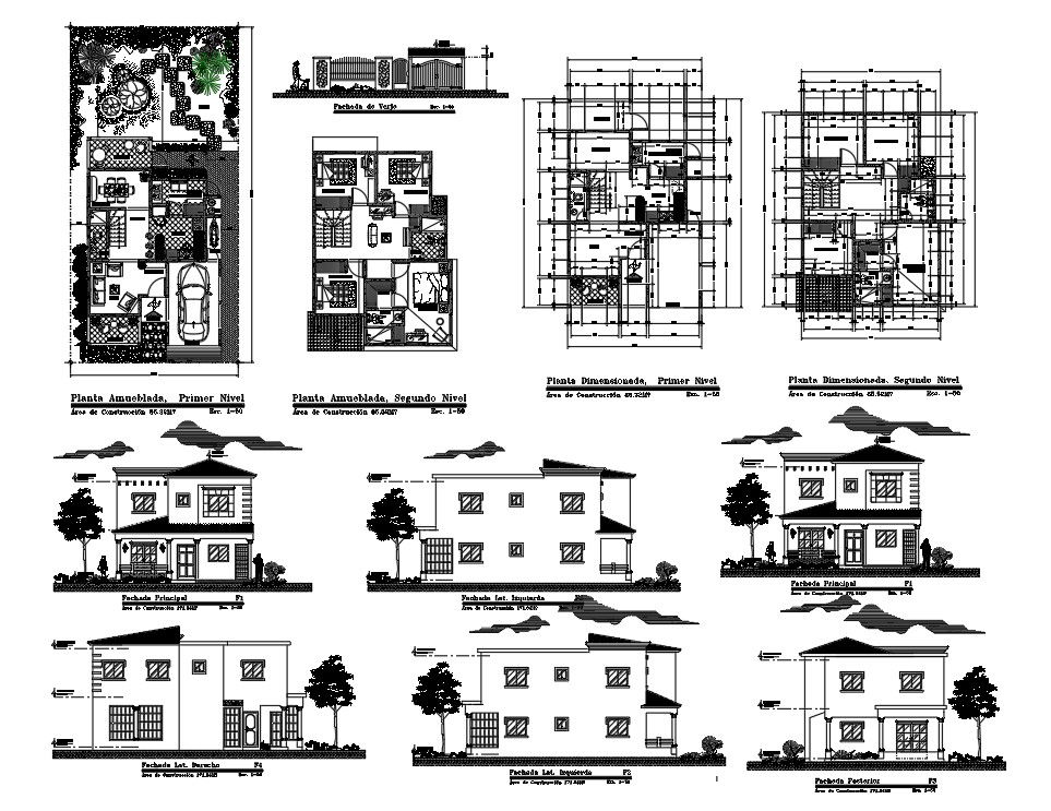 10x20 architecture house plan is given in this Autocad drawing file. Download now.