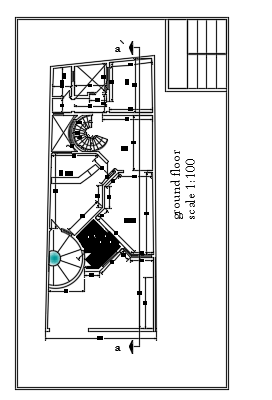 10x21m ground floor house plan AutoCAD file is given in this model