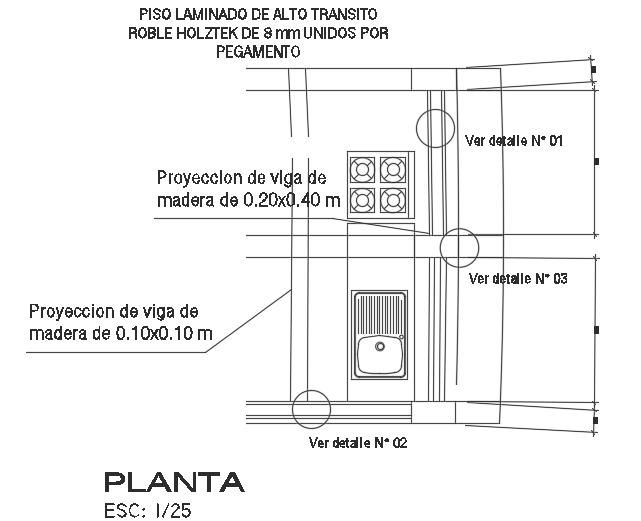 10x22m house building kitchen plan is given in this model