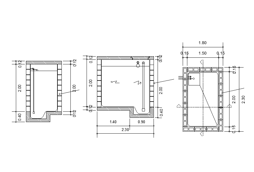 10x22m house plan of cistern structure plan is given in this AutoCAD drawing model.Download now.