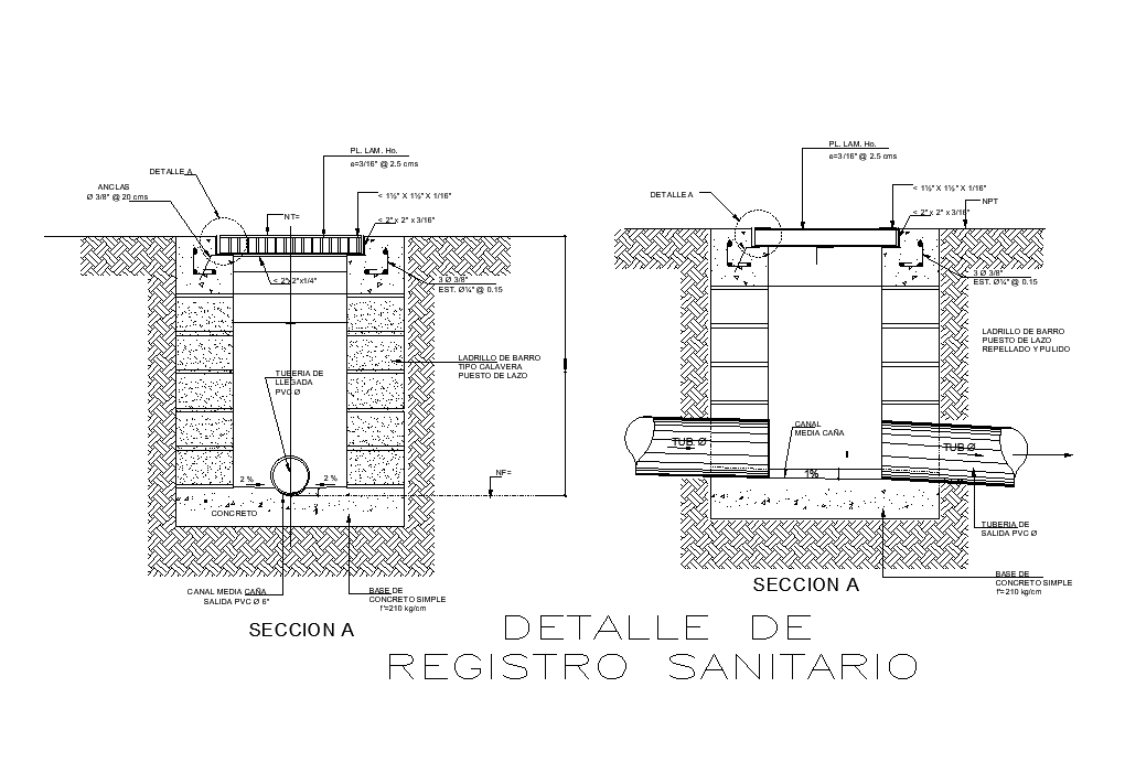 10x22m house plan of sanitary section view is given in this AutoCAD drawing model. Download now.