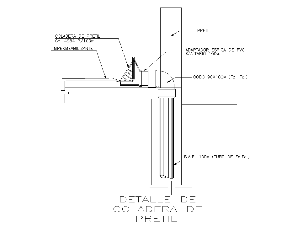 10x22m villa plan of pipe connection detail is given in this Autocad drawing model. Download now.