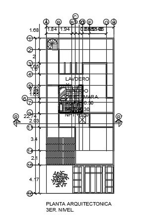 10x23m second floor house plan AutoCAD drawing
