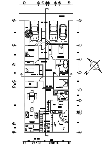 10x25m architecture house plan 2D model