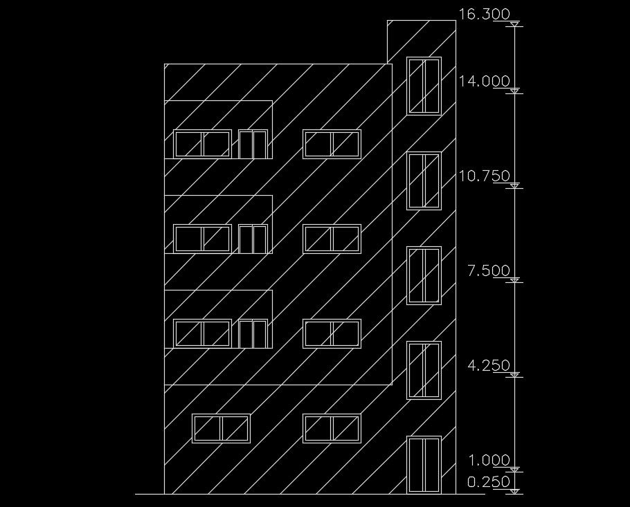 10x25m house building front elevation view